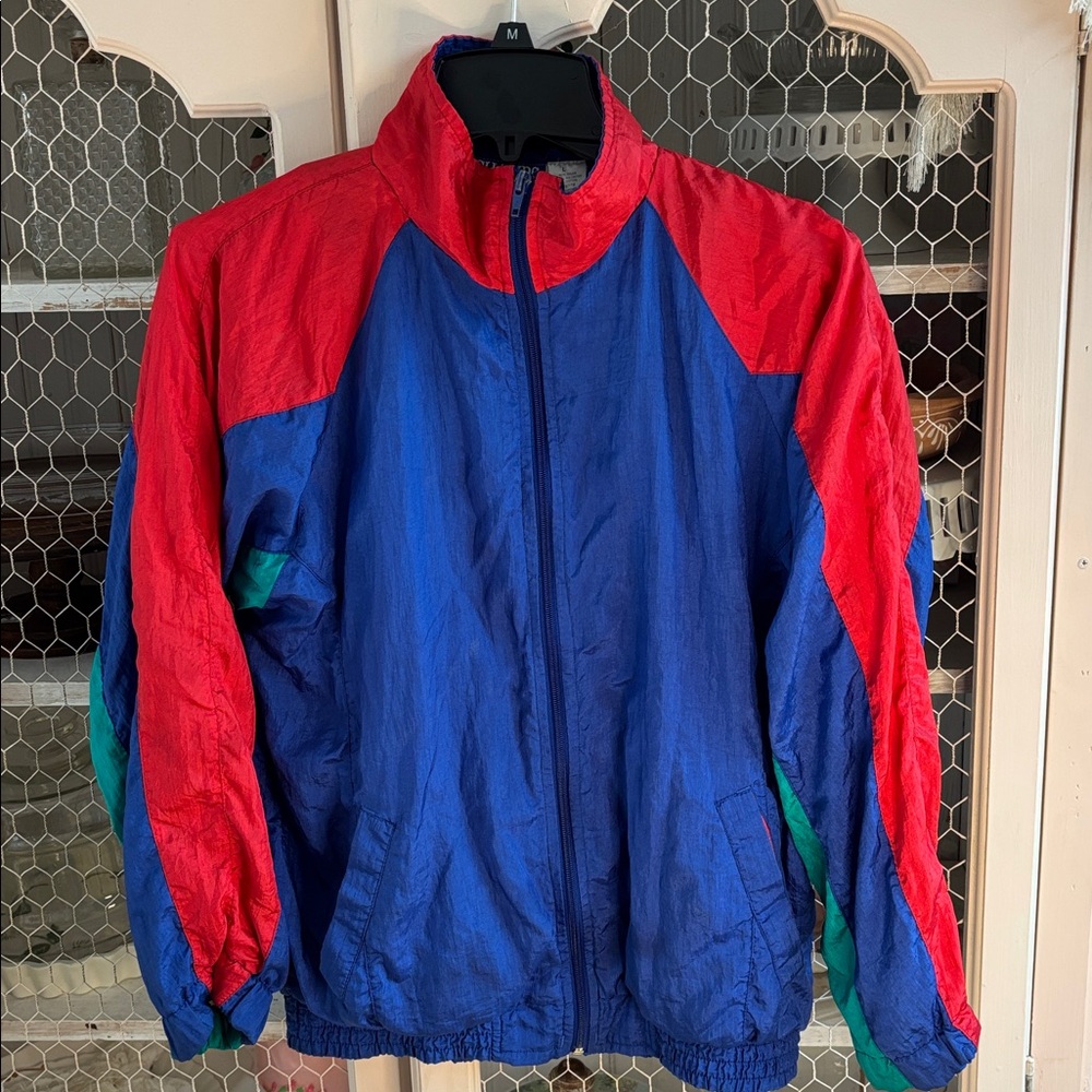 Retro Champs Sports Gear Windbreaker color block L 80’s core